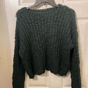 Forest Green Crop Sweater